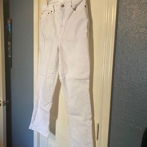 Talbots 12 white jeans high waisted modern ankle